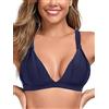 RELLECIGA Top Bikini Donna Triangolo Senza Ferretti Lacci Incrociati Coppe Arricciate
