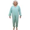 eMMe SQUARE - Pigiama Sanitario Intero Invernale a Manica Lunga con Zip Posteriore, Tuta Sanitaria per Anziani Disabili Degenti, Cotone Felpato, qualità Made in Italy, Unisex, Colore Verde Taglia XL