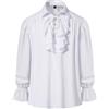 MakingDa Camicia da uomo retrò rinascimentale steampunk vittoriano manica lunga colletto jabot pirata medievale pizzo top
