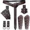 TiGog Costume vichingo per uomo e donna, set di accessori, costume medievale da cavaliere con cintura, spada, bracciale, abbigliamento vichingo, accessori per abbigliamento vintage rinascimentale