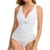 SHAPERIN Body Modellante Donna Pancia Piatta Push Up Shapewear Faja Body Shaper Dimagrante Tank Top Bodysuit Con Scollo a V, Bianco, S