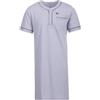 Henry Terre Camicia da notte da uomo a maniche corte, tinta unita, tasca sul petto, taglia M-3XL, grigio chiaro, L