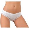 JADEA Confezione da 6 Slip Donna Art. 518 con Bordi Pizzo in Cotone Modal Elasticizzato - Bianco E Nero. Bianco 5