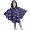 Gaga city Bambini Impermeabile Giacca da Pioggia Poncho da Pioggia Bambina Incappucciato Riutilizzabile Cappotto di Pioggia Bello come Materiale e ha la Sua Sacca Blu e bianco punto/3-5 anni