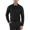 Giosal Camicia Uomo da Smoking Collo Diplomatico Slim Fit Basic Casual Elegante Cerimonia Tinta Unita Vari Colori (IT, Testo, L, Regular, Regular, Nero)