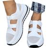 Sobzia Sandali Donna,Sandali Chiusi Davanti Donna Estive Ortopedici Comodi Sandalo Trekking Sportivi Leggeri Sandalo con Zeppa Antiscivolo Scarpe con Strappo Scarpa Passeggio Bianco 37