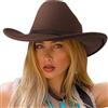 DRESHOW Cappello a tesa Larga Fedora per Donna Cappello Floscio Panama Retrò con Fibbia per Cintura