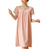 OKSakady Donna Estate Sexy Loose Cotone Pizzo Sleepwear Collo Quadrato Principessa Manica Corta Camicia da Notte
