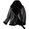 Suncadmious Giacca da Moto Faux Shearing da Donna Parka Foderato Spesso Inverno Cappotto Shearling Giacca di Pelle