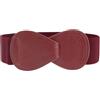 Allegra K Cintura elastica in ecopelle a forma di 8 con fibbia ad incastro per donna, Borgogna, Fit Waist Girth:31/78.5cm-43/109cm
