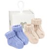 PASINI FASHION 2 Paia - Calzettoni per Neonati con Cashemire - Collezione BABY - morbidi e caldi, in confezione Regalo (IT, Età, 0 mesi, 6 mesi, Celeste-Beige Box 2024)