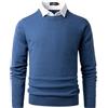 Harbrosrce 2 in 1 Maglioni per Uomo Pullover con Camicie Finte Collare Jumper Maglione Lavorato