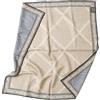 Prettystern foulard in lana-seta doubleface 65 cm - sciarpa di seta stampata, bandana unisex per donna & uomo, primavera & autunno, beige blu SW15