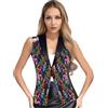 RUNQHUI Gilet da donna con paillettes da sera Cappotto senza maniche Gilet da discoteca
