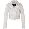 Infinity Leather Giacca Corta Bianca da Donna in VERA PELLE da Motociclista Chic Gotica M