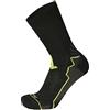 MICO Calza Trekking Unisex Active Travel Media Medium Weight Odor Zero X-Static, Linea Buon Camino, 100% Made in Italy - CA01510 (XL, Nero/Antracite)