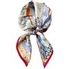 LumiSyne Sciarpe Di Seta Donna Foulard Quadrata 70×70cm Retro Stampato Motivo Geometriche Catena Lettere Leggera Raso Foulard Piccolo Fazzoletto Da Collo Fascia Per Capelli Bandane Copricapo