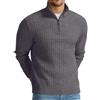 QIXING Troyer Maglione da uomo con motivo a treccia e a nido d'ape, morbido maglione casual con cerniera 1/4 e bordi a coste