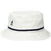 Kangol Cappello Stripe Lahinch Donna/Uomo - da Pescatore in Cotone con Nastro Grosgrain Estate/Inverno Primavera Estate Autunno Inverno - L (58-59 cm) Bianco