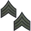 Epic Militaria Riproduzione World War 2 US Army olive Rank Patches Sergeant Taglia unica
