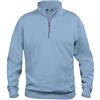 Clique - Felpa con mezza zip cerniera Uomo Donna Unisex Basic Half Zip, in poliestere, morbido, resistente ai lavaggi, per trekking, escursione, viaggio, tempo libero (azzurro XS)