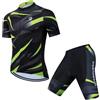 Turbovera Set Ciclismo Estivo Uomo Manica Corta con Pantaloncini Imbottiti 9D - Tuta MTB Traspirante e Asciugatura Veloce (Verde1, M)