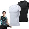LIXQQS 2 Pezzi Gilet Modellante Ionico, Camicia a Compressione per Uomo Dimagrante Body Shaper Stretto Shapewear Gilet da Allenamento Canotte da Allenamento, Canottiera(D-White+Black,XL)
