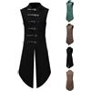 VPQILH Gilet Steampunk Frack da Uomo Lungo Gilet Vintage Medievale Vest Senza Maniche Giacca Gotica Uomo Risvolto Vest Slim Fit Panciotto con Regolabile Taglia, Rinascimentale Panciotto Halloween Costume