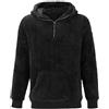 Generic Felpe con cappuccio da uomo con zip a quarto in pile peloso Sherpa con cappuccio a maniche lunghe felpa 2025 inverno autunno pullover top