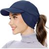GADIEMKENSD Women's Fleece Ponytail Hat Reflective Winter Hat with Earflap Cold Hat with Adjustable Headband And Flip Down Ear Warmer Skull cap Beanie for Hunting Hiking Snow Running Ski Navy