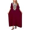 L-Peach Donna Ricamo Spiaggia Caftano Camicia da Notte Bohomian Kimono Biancheria da Notte Sarong Pareo, Taglia unica