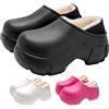 Generico Zoccoli Invernali Donna Impermeabili In EVA For Donna Con Fodera In Pile - Pantofole Calde For Interni Ed Esterni, Scarpe Da Giardino, Pantofole Morbide Slip-on For La Casa(Black,36/37)