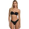 F**K Bikini Donna Fascia a V con Ferretto e Slip Americano Fisso Nero SW1802-BK