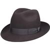 Borsalino Cappello Bogart Marengo Donna/Uomo - Made in Italy Lana di Feltro Pelo con Nastro Grosgrain Inverno Estate/Inverno