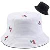XYIYI - Cappello alla pescatora, da spiaggia, cappelli da donna, reversibile, double face, Ciliegia, 56-58 cm
