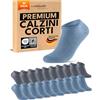 sockenkauf24 10 Paia Calzini Corti Uomo Donna Calze Corte Cotone Traspiranti (Blu 39-42)