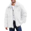 Alaurbeauty Cappotto lungo da uomo in pelliccia artificiale, giacca invernale da uomo, parka pelliccia sintetica, cappotto lungo invernale giacca finta pelliccia