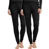 BestSale247 Mutande termiche lunghe da donna e ragazza, confezione da 2 pezzi, 2 x nero, XL