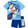 Sonic The Hedgehog Pigiama Bambino, Completo Notte per Ragazzi con Sonic, Knuckles E Tails, Sonic Pigiama A Maniche Corte, Blu 11-12 Anni
