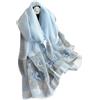 LumiSyne Sciarpa Di Seta Di Gelso Foulard Chiffon Donna Delicato Ricamo Di Rosa Tulle Trasparente Leggero Morbido Sciarpa Lunga Scialle Di Protezione Solare Stole Primavera Autunno