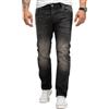 Lorenzo Loren Jeans da uomo effetto usato, con vestibilità regolare, larghezza da 72-112 cm e lunghezza da 76-97 cm