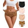 INNERSY Culotte Donna Senza Cuciture, XL, Nero, Rosa, Albicocca, Leopardo