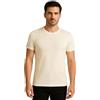 LADY·C Maglia Intima Uomo Manica Corta Cotone e Lana - Girocollo Traspirante - Interno 100% Cotone, Esterno Lana - Comfort Naturale Tutto l'Anno (IT, Testo, XXL, Regular, Regular, Bianco Lana)
