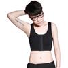 BaronHong Front 3 Row Hook Pettorina Traspirante Elastica Tomboy Trans Lesbian (Nero, L)