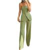 Vhersily Tailleur Donna Eleganti Set di 2 pezzi da donna Cerimonia Completo Top Senza Spalline Tuta Set Gilet Estivo Pantaloni da Ufficio Giacche Due Pezzi Elegante Suit