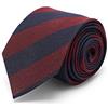 BRERA 67 Cravatta Uomo Elegante in Seta Bordeaux Strisce | Cravattino per Completo 148x8 | Cravatte Slim per Vestito da Cerimonia e per Abiti da Lavoro