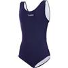 ZAGANO Costume da Bagno Intero da Bambina, Costumi da Bagno Basico per Ragazze, Prodotto nell'UE, Aderente, Resistente al Cloro e UV, Amare, Blu Scuro, 140