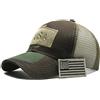 WUODHTW USA Flag Hat Camo Mesh Pesca Caps Uomini Donne Cappello Da Baseball Tattico Operatore Esercito Militare Cappello Da Sole Tiro Caccia, Verde scuro, Taglia unica