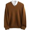 Adhdyuud - Maglione da uomo invernale in lana merino, con scollo a V, a maniche lunghe, in morbido cashmere, a maglia, XL