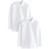 Listers Schoolwear Età 3-16 Camicia Bianca 100% Cotone Scuola Polo Tinta Unita a Maniche Lunghe per Bambini e Bambine P.E., 2-3 Anni